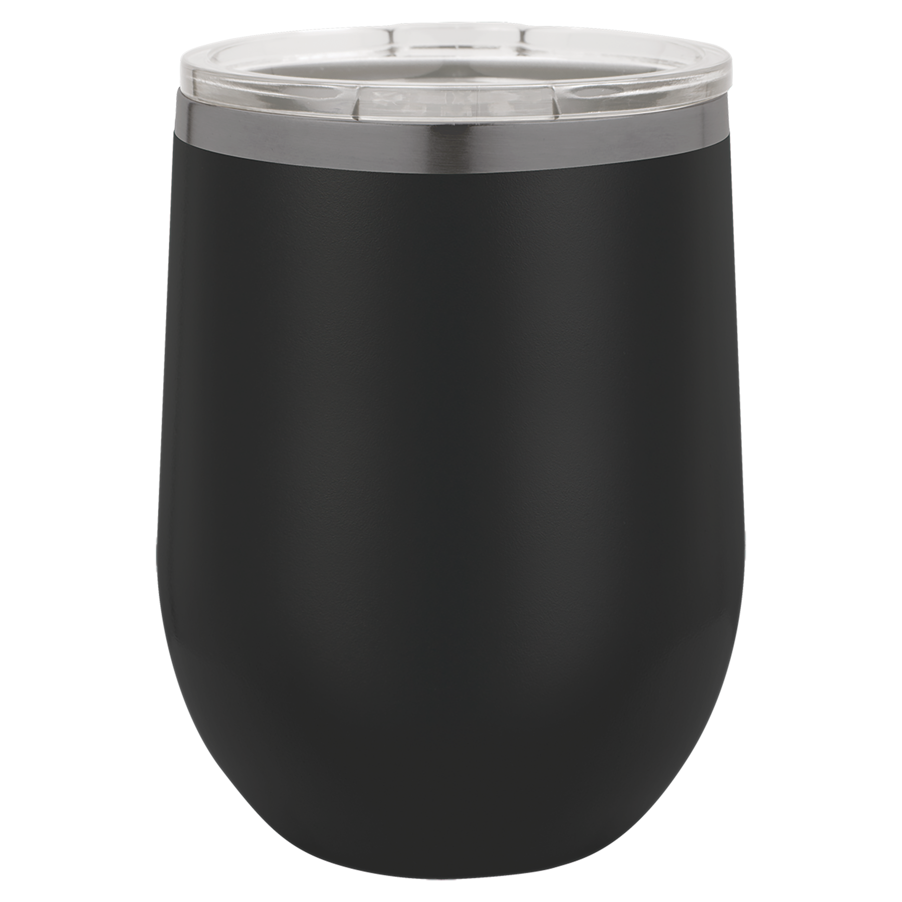 12 oz. Black/Ghost Black ION-Plated Stemless Wine Tumbler with Lid blank-preview