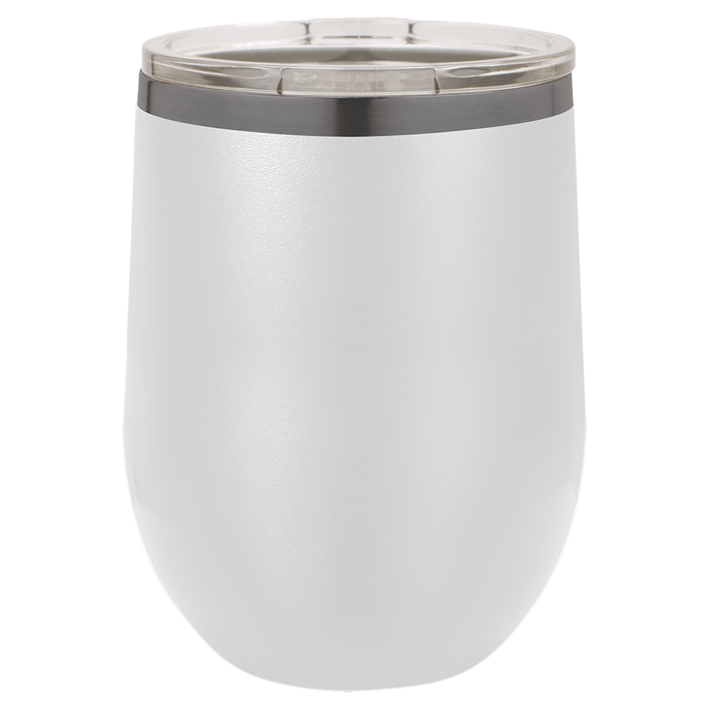 12 oz. White/Ghost Black ION-Plated Stemless Wine Tumbler with Lid blank-preview