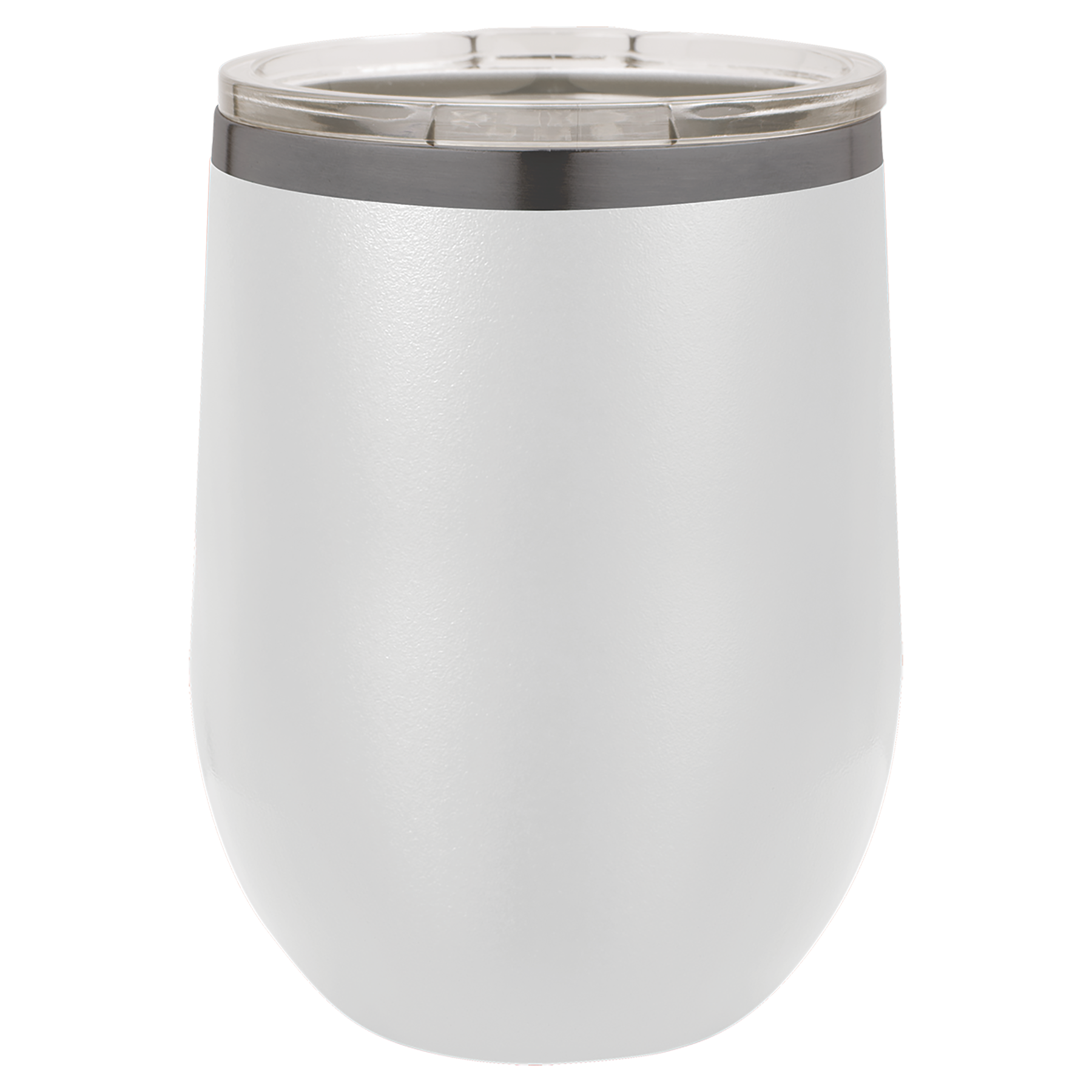 12 oz. White/Ghost Black ION-Plated Stemless Wine Tumbler with Lid blank-preview