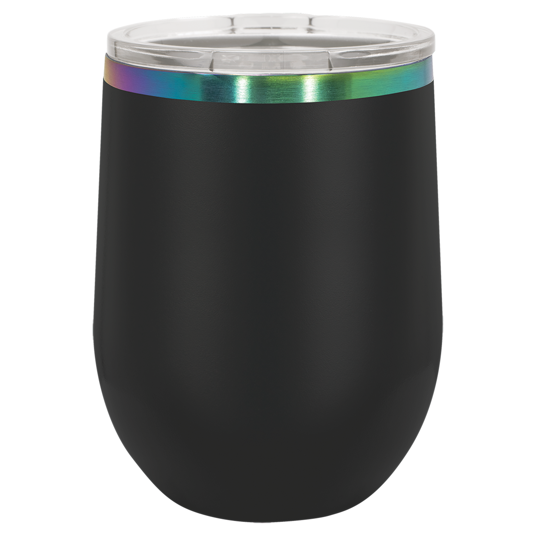 12 oz. Black/Prism ION-Plated Stemless Wine Tumbler with Lid blank-preview