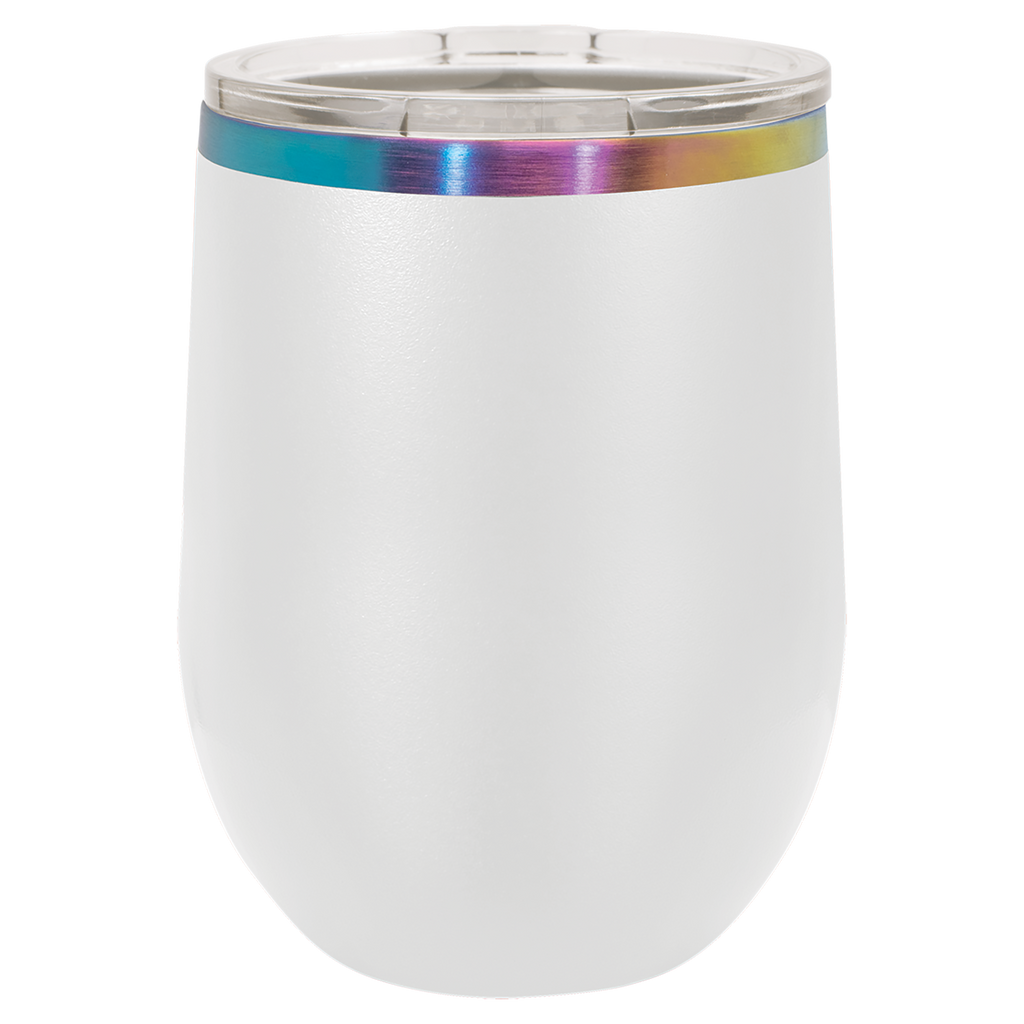 12 oz. White/Prism ION-Plated Stemless Wine Tumbler with Lid blank-preview