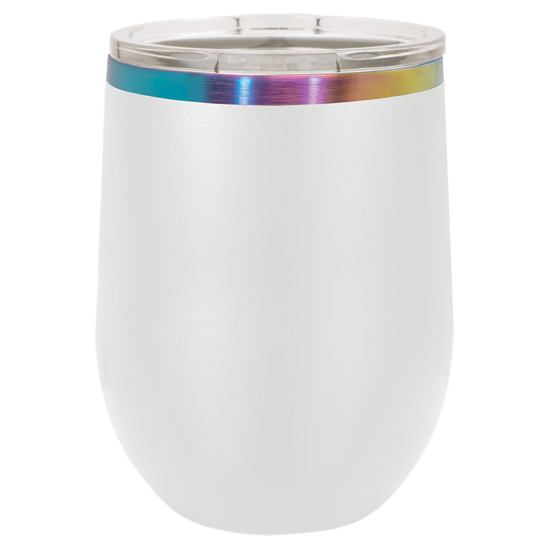 12 oz. White/Prism ION-Plated Stemless Wine Tumbler with Lid blank-preview