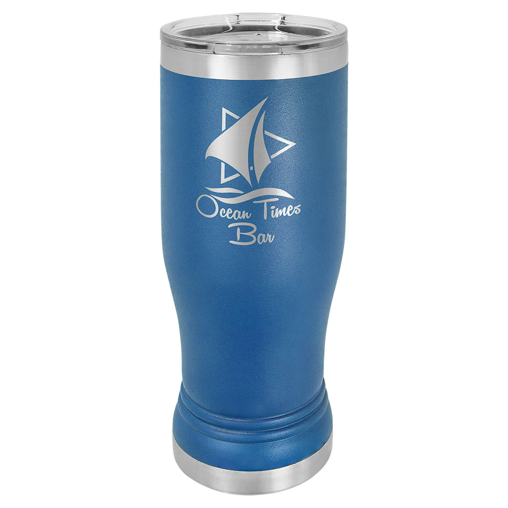Royal Blue 14 oz. Pilsner with Clear Lid