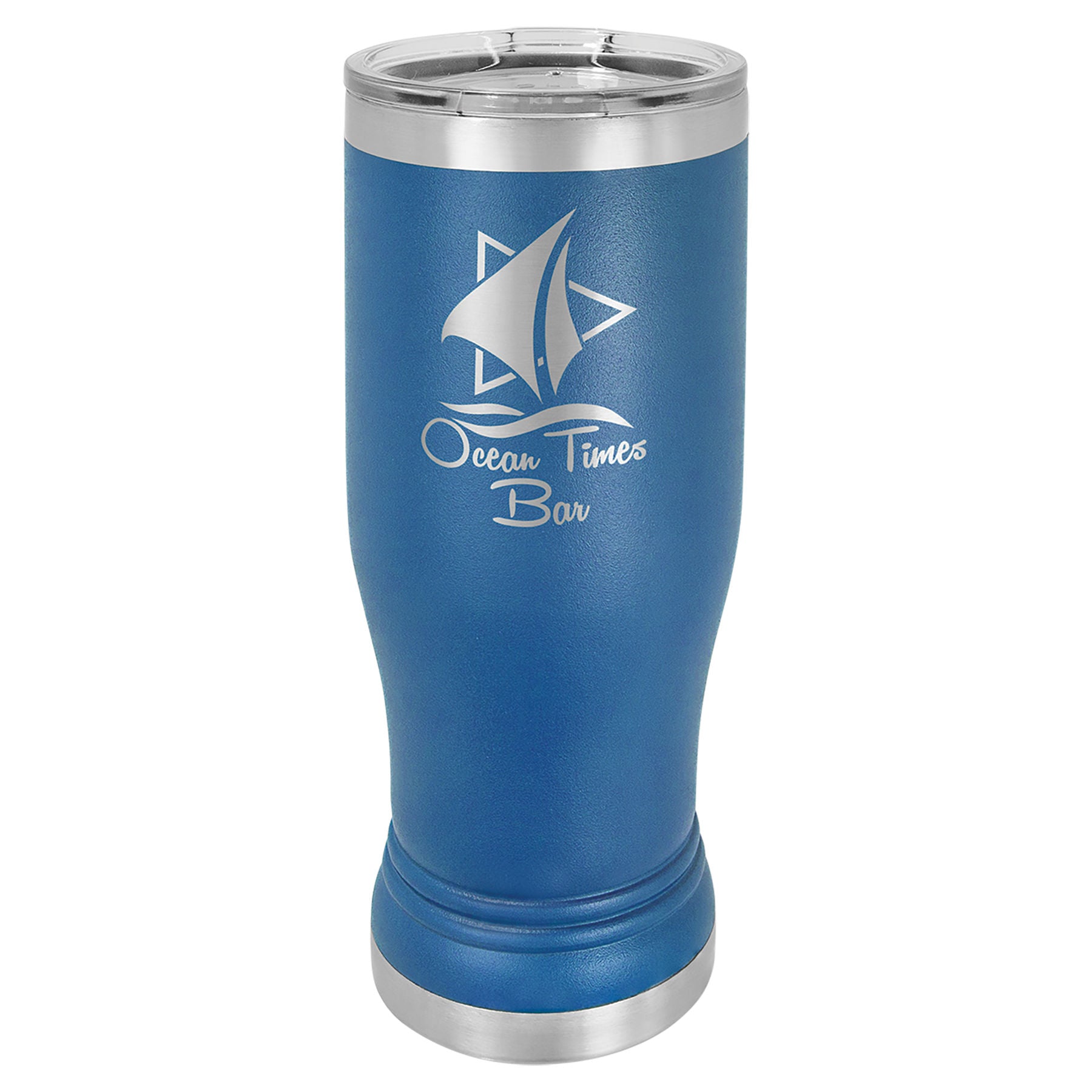 Royal Blue 14 oz. Pilsner with Clear Lid