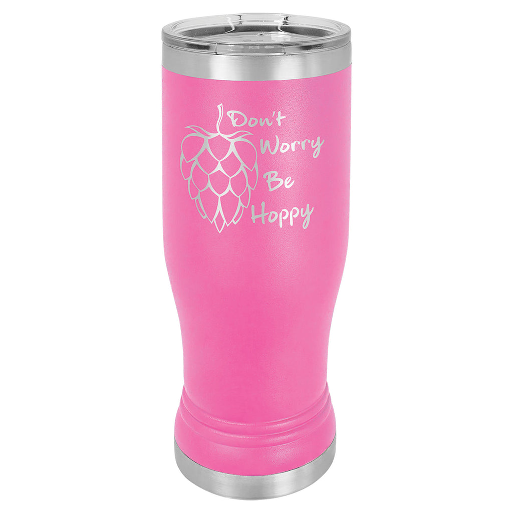 Pink 14 oz. Pilsner with Clear Lid