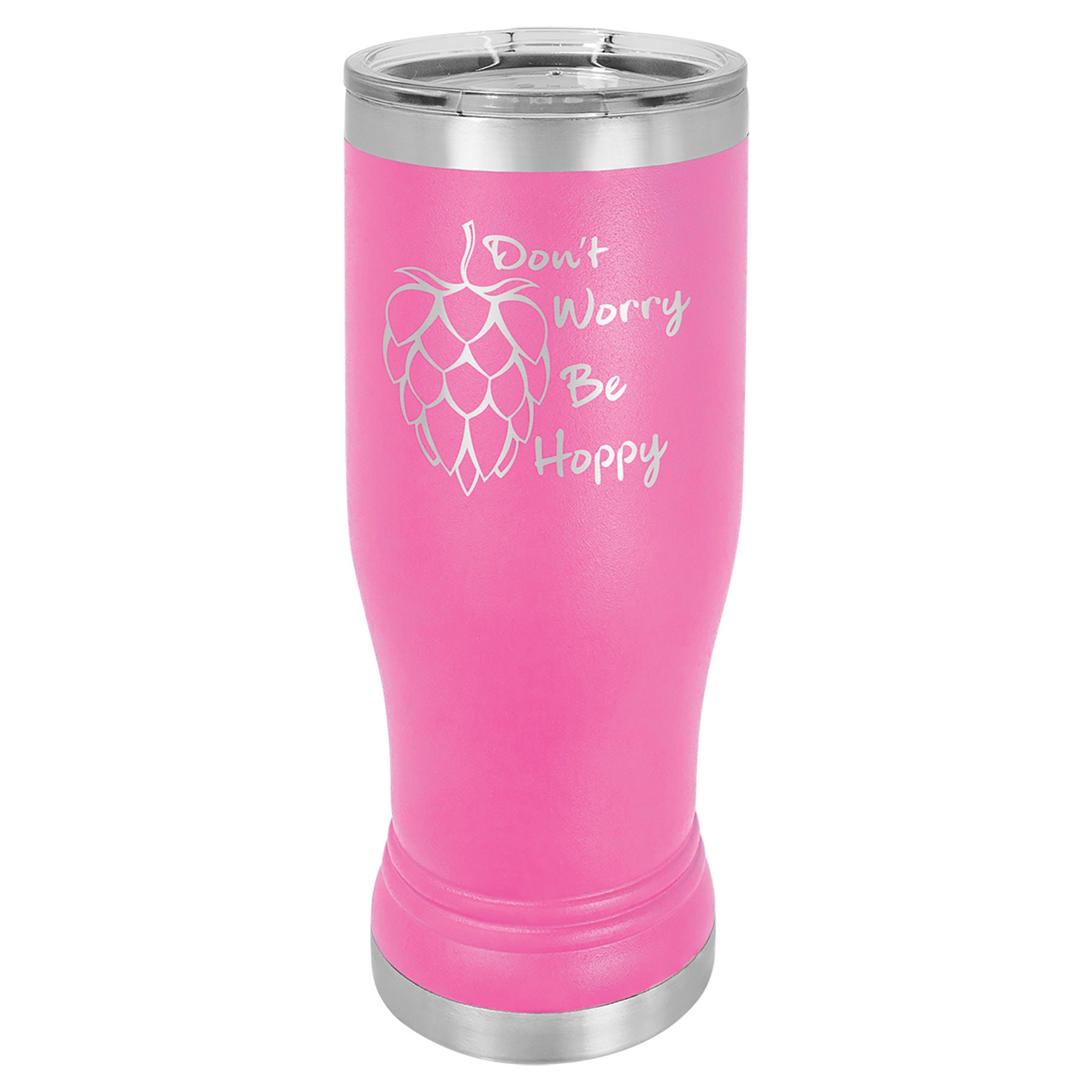 Pink 14 oz. Pilsner with Clear Lid