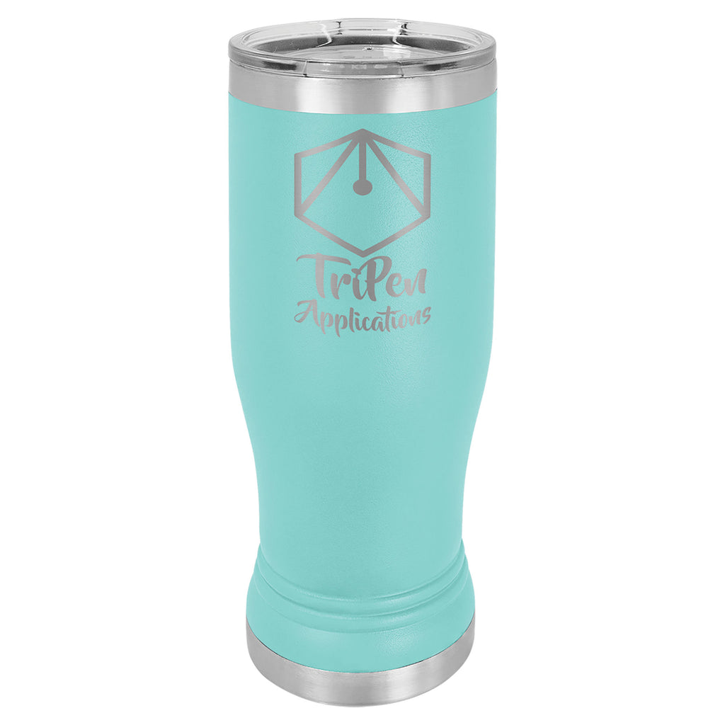 Teal 14 oz. Pilsner with Clear Lid