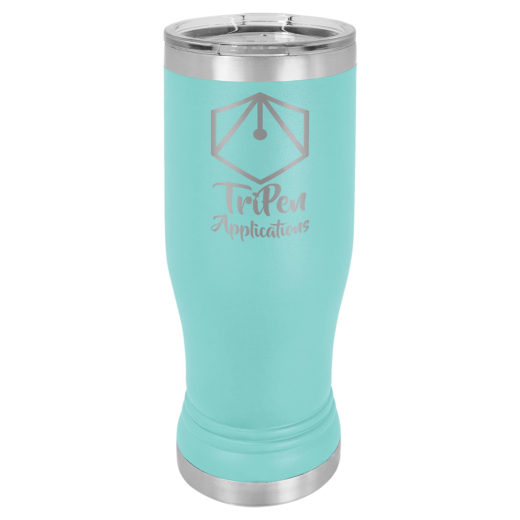 Teal 14 oz. Pilsner with Clear Lid