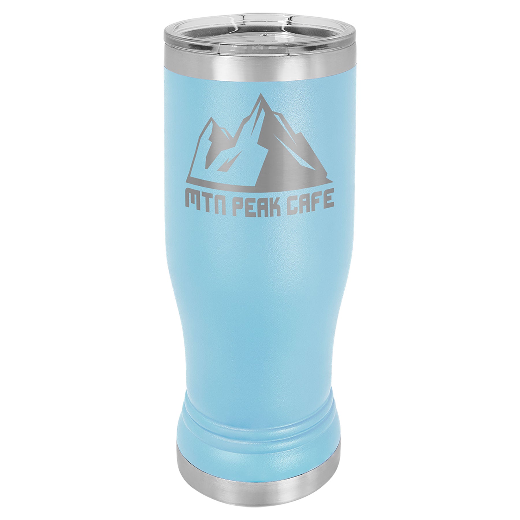 Light Blue 14 oz. Pilsner with Clear Lid
