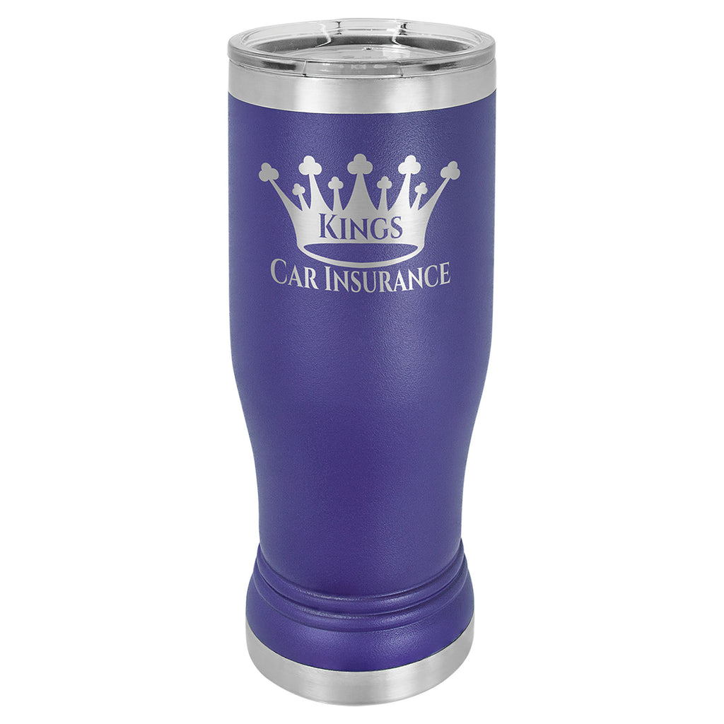Purple 14 oz. Pilsner with Clear Lid