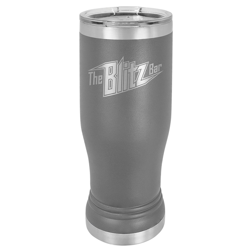 Dark Gray 14 oz. Pilsner with Clear Lid