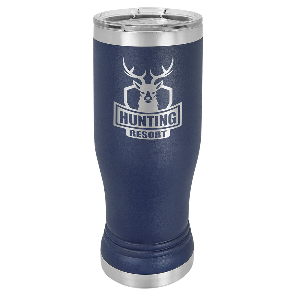 Navy Blue 14 oz. Pilsner with Clear Lid