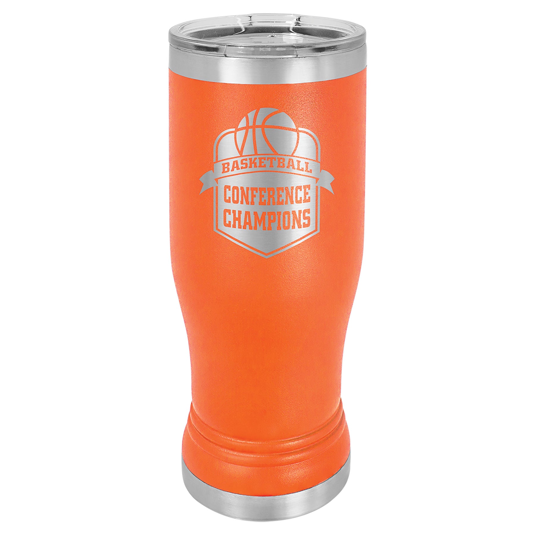 Orange 14 oz. Pilsner with Clear Lid