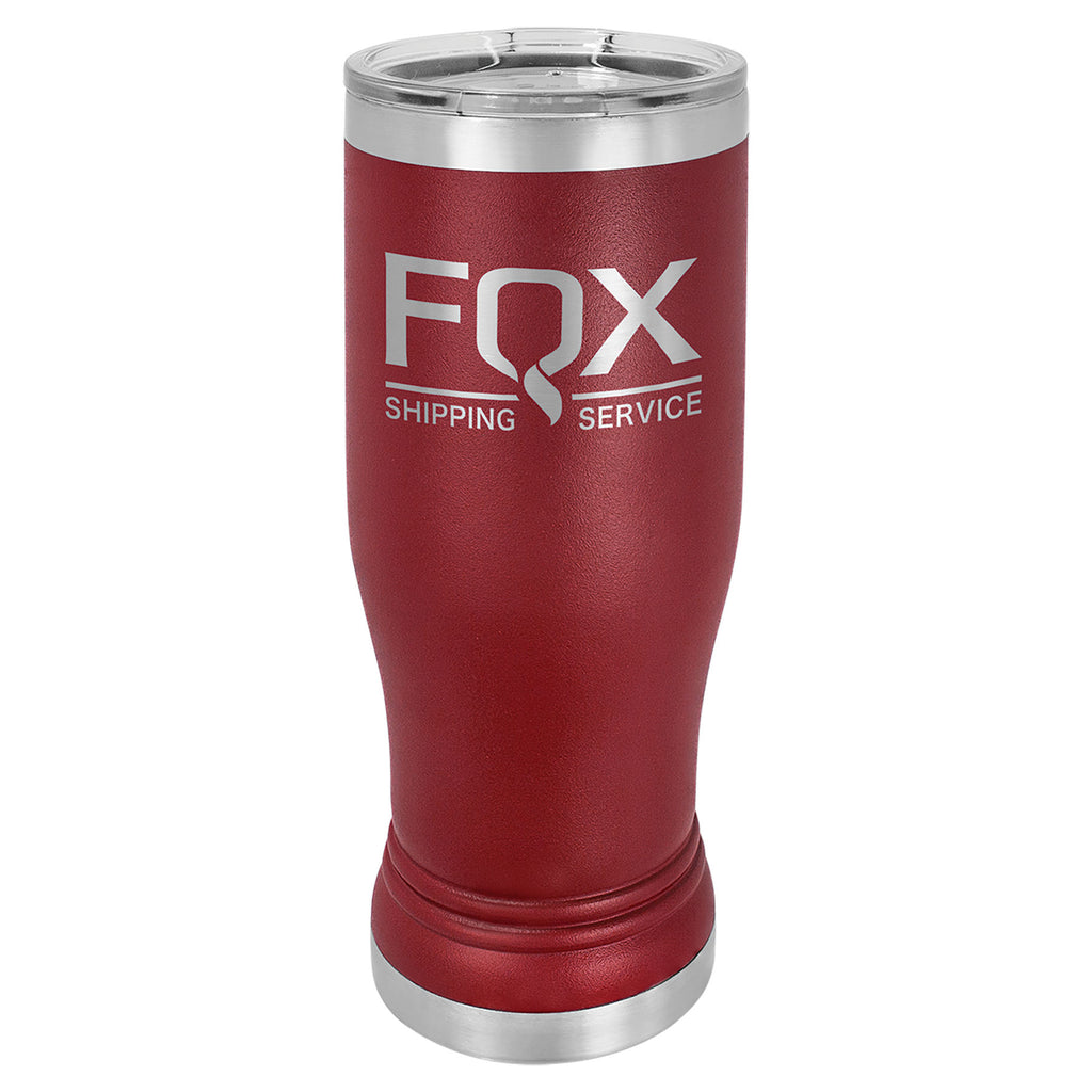 Maroon 14 oz. Pilsner with Clear Lid