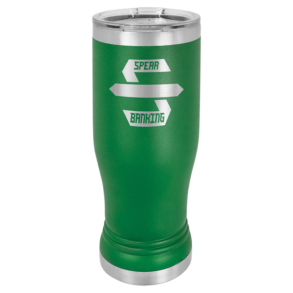Green 14 oz. Pilsner with Clear Lid