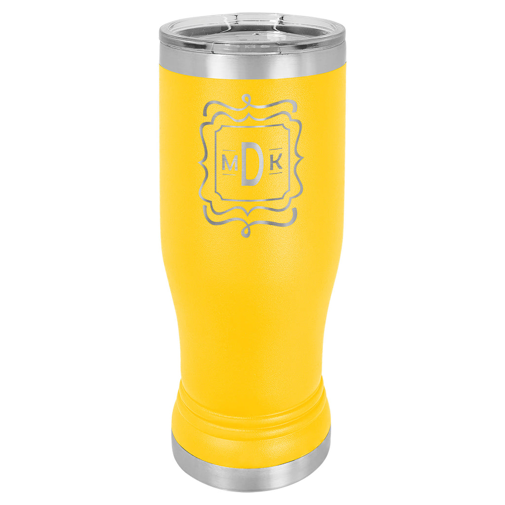 Yellow 14 oz. Pilsner with Clear Lid