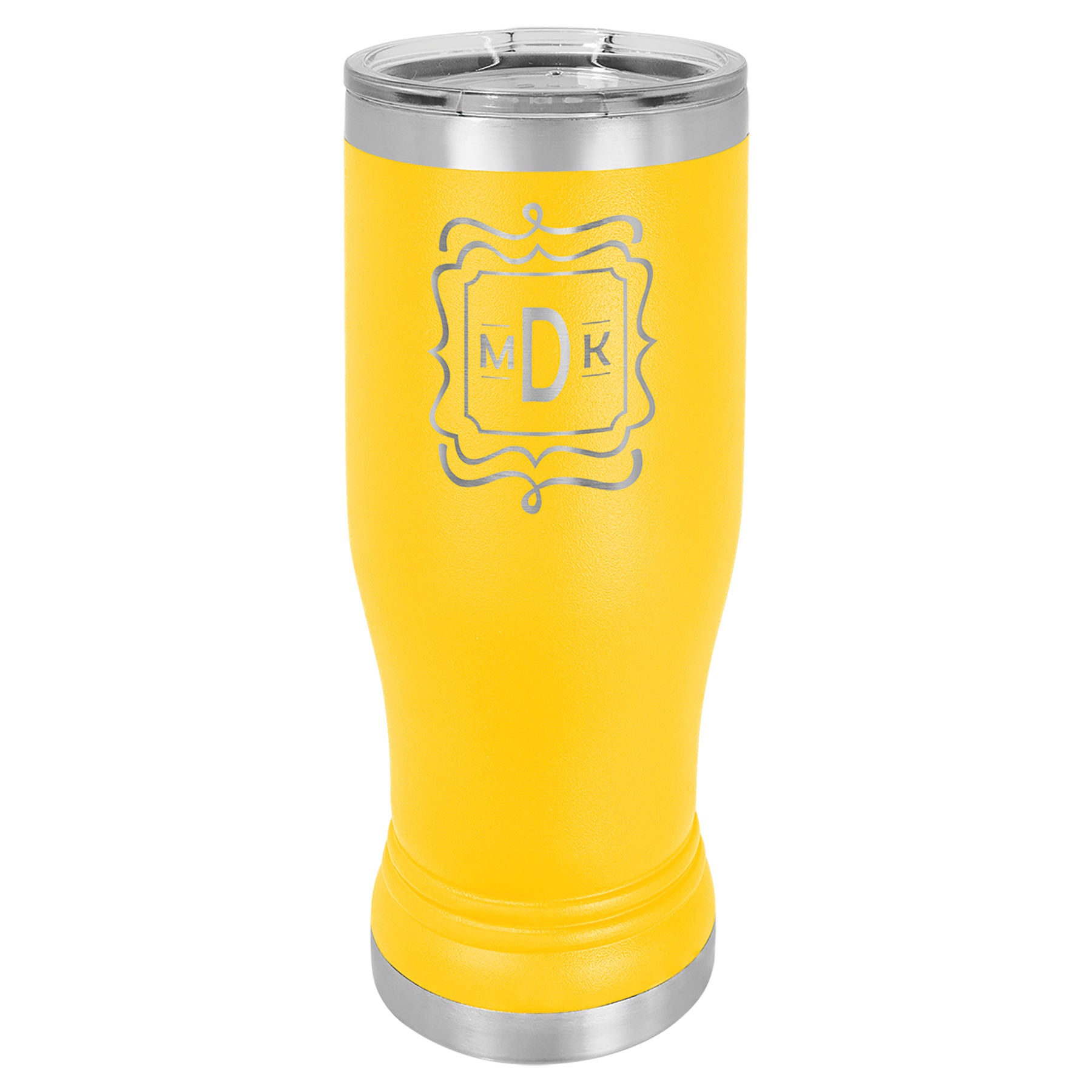 Yellow 14 oz. Pilsner with Clear Lid