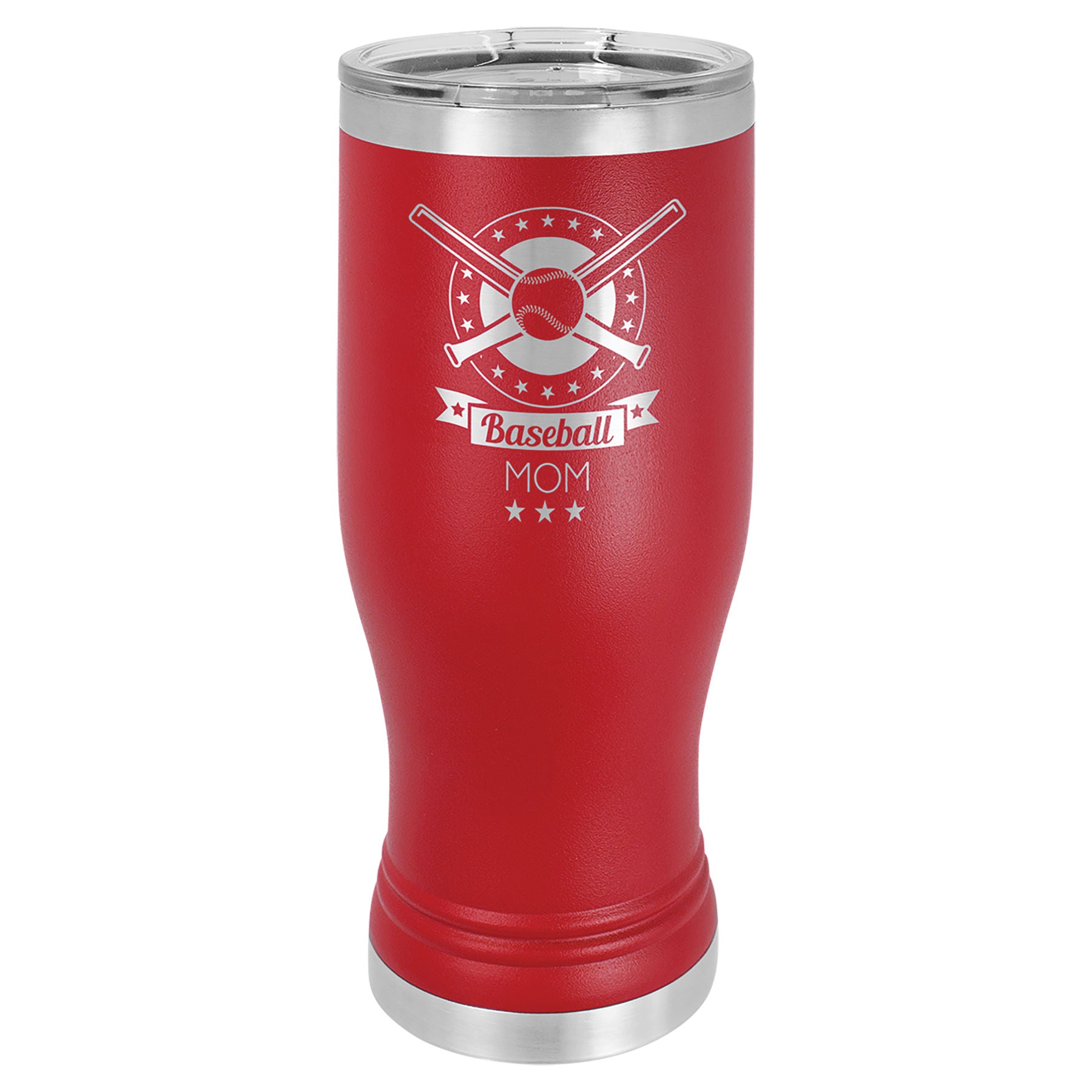 Red 20 oz. Pilsner with Clear Lid
