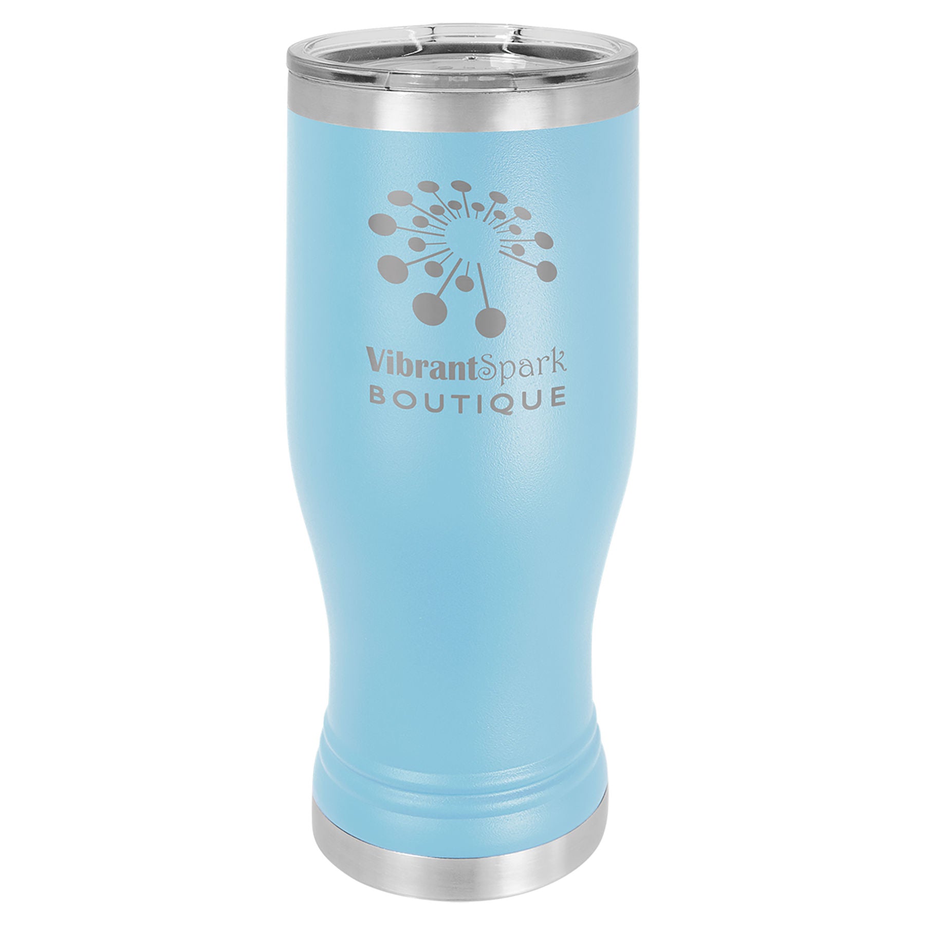 Light Blue 20 oz. Pilsner with Clear Lid