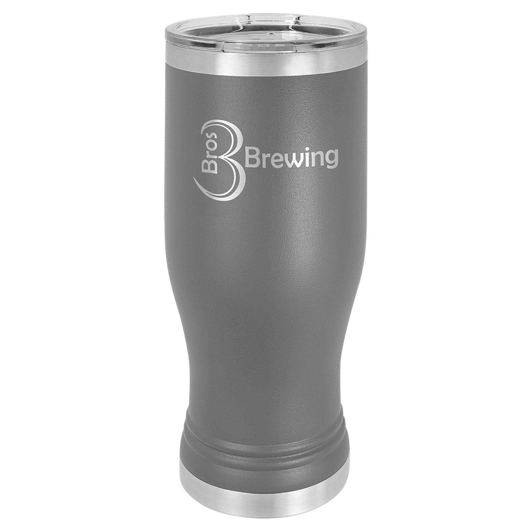 Dark Gray 20 oz. Pilsner with Clear Lid