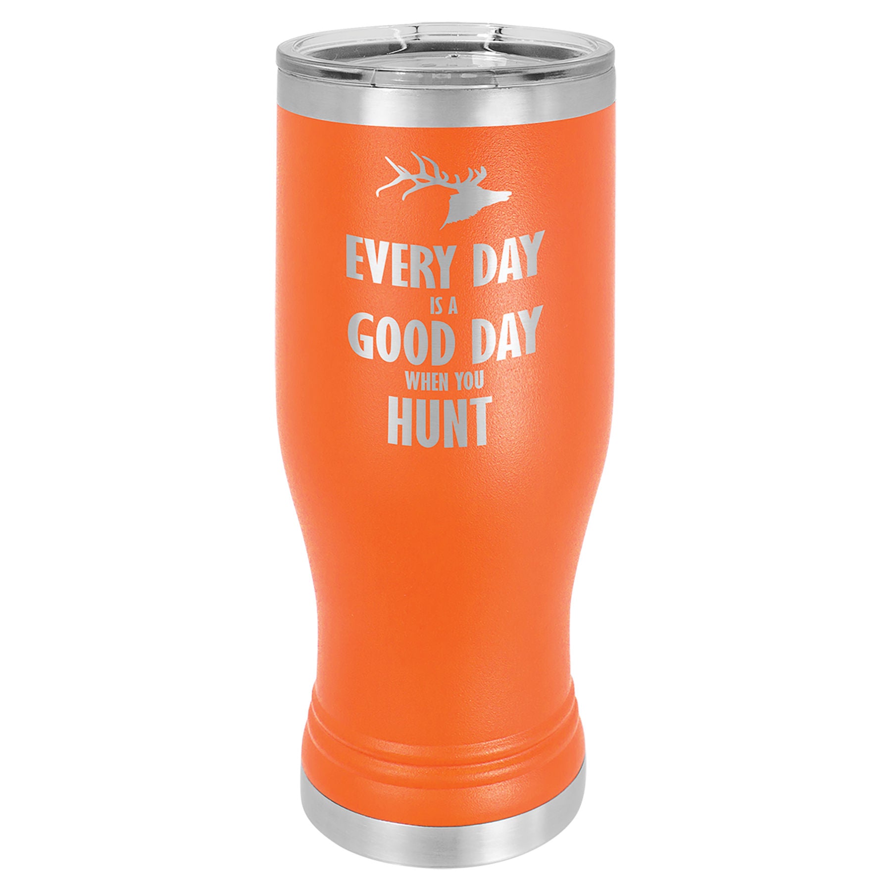 Orange 20 oz. Pilsner with Clear Lid