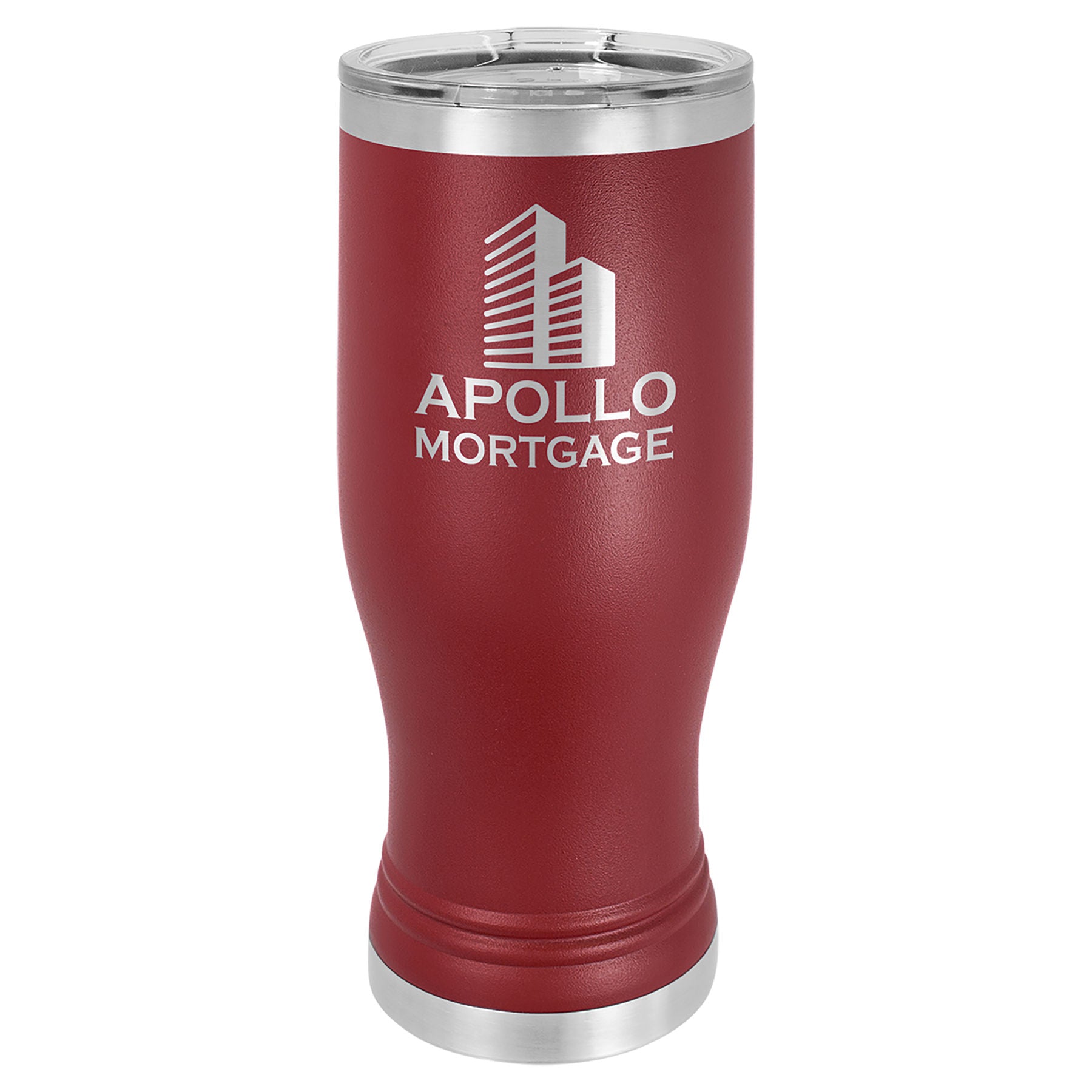 Maroon 20 oz. Pilsner with Clear Lid