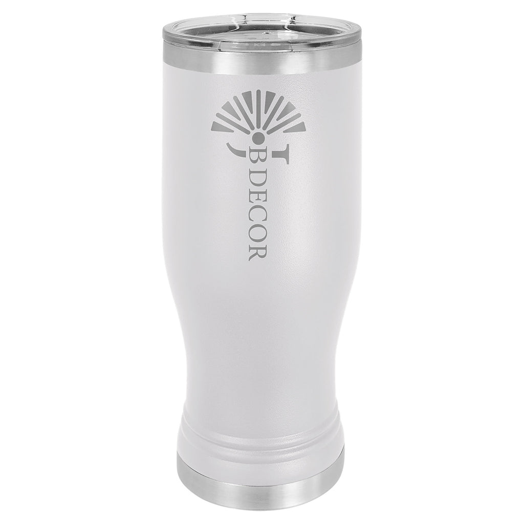 White 20 oz. Pilsner with Clear Lid