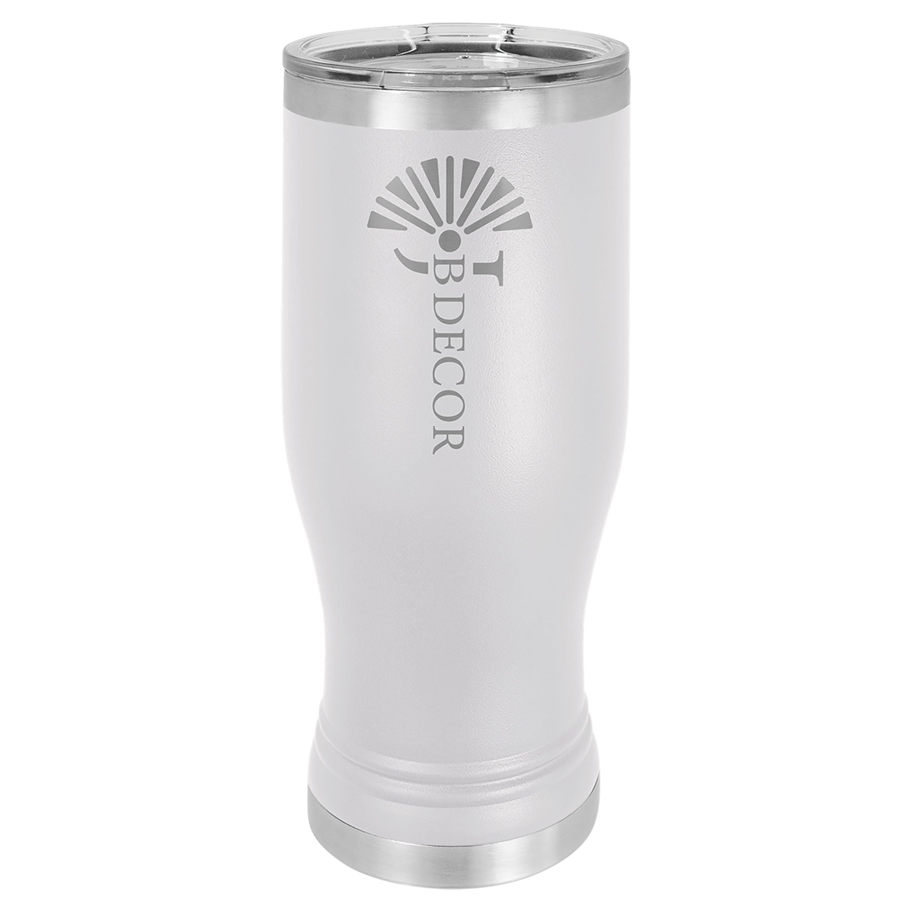 White 20 oz. Pilsner with Clear Lid