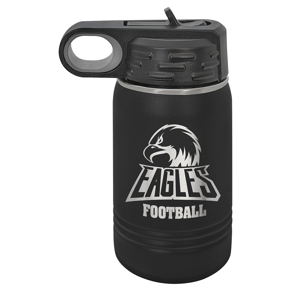 Black 12 oz. Powder Coated Water Bottle
