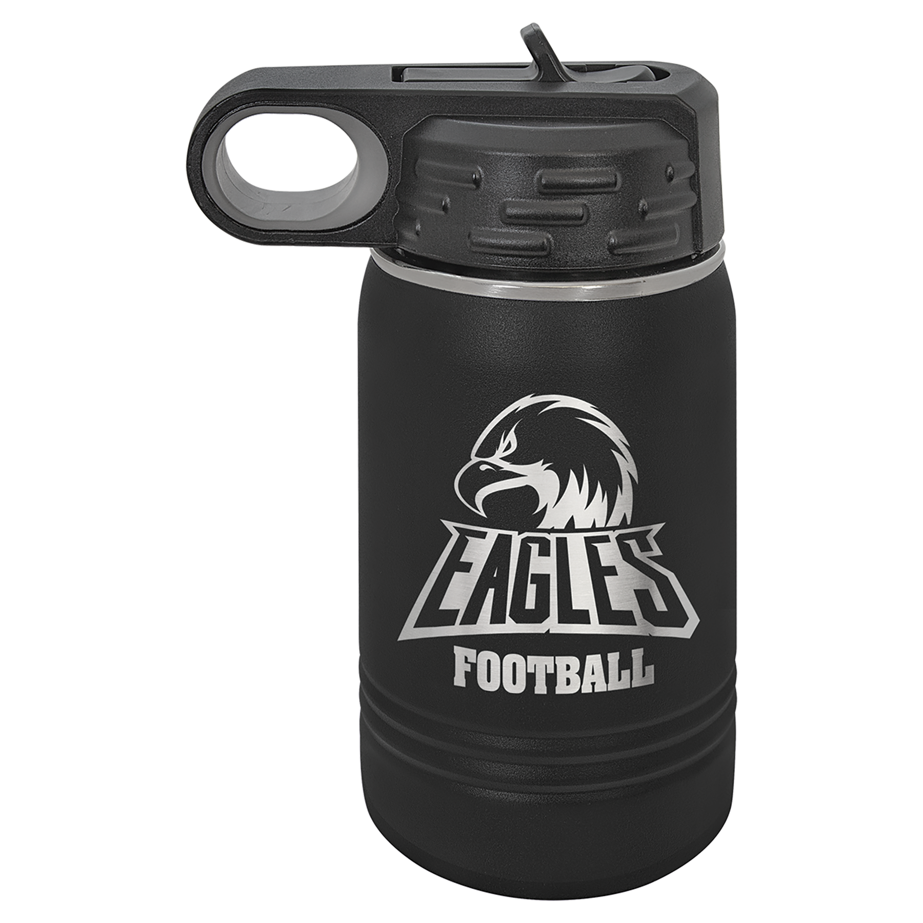 Black 12 oz. Powder Coated Water Bottle
