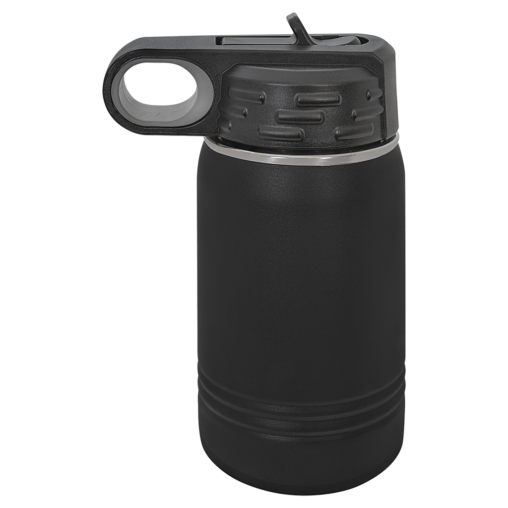 Black 12 oz. Powder Coated Water Bottle blank-preview