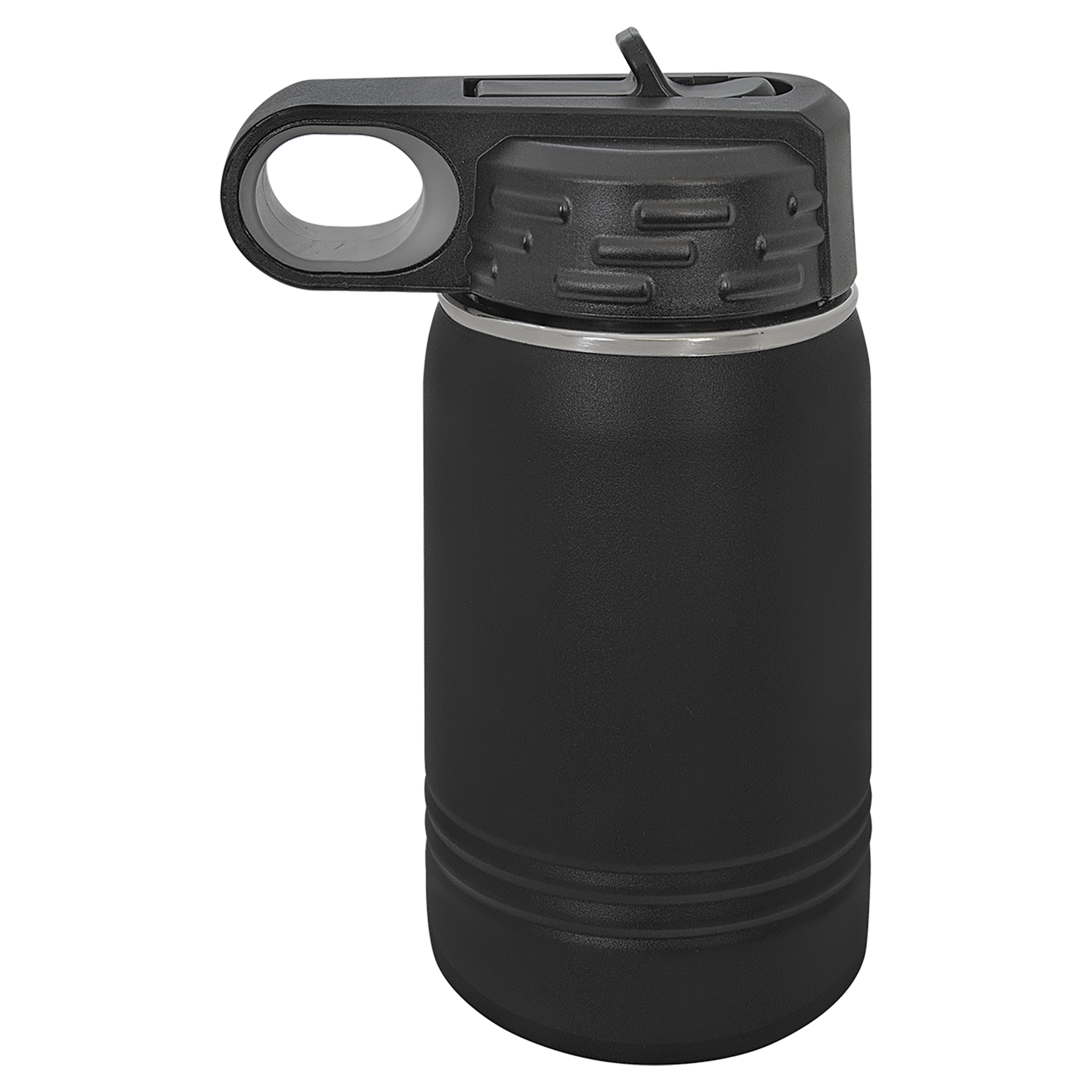 Black 12 oz. Powder Coated Water Bottle blank-preview