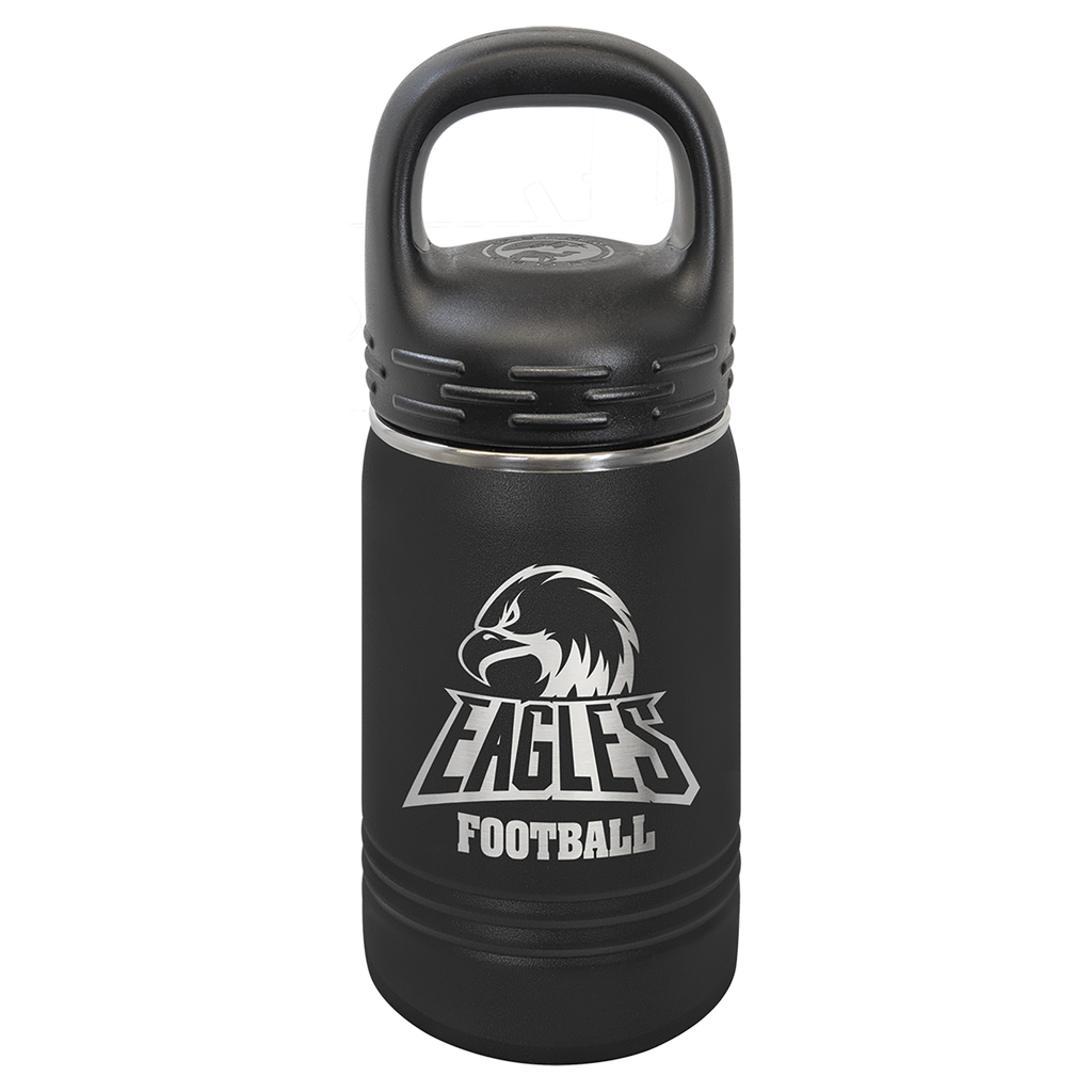 Black 12 oz. Powder Coated Water Bottle