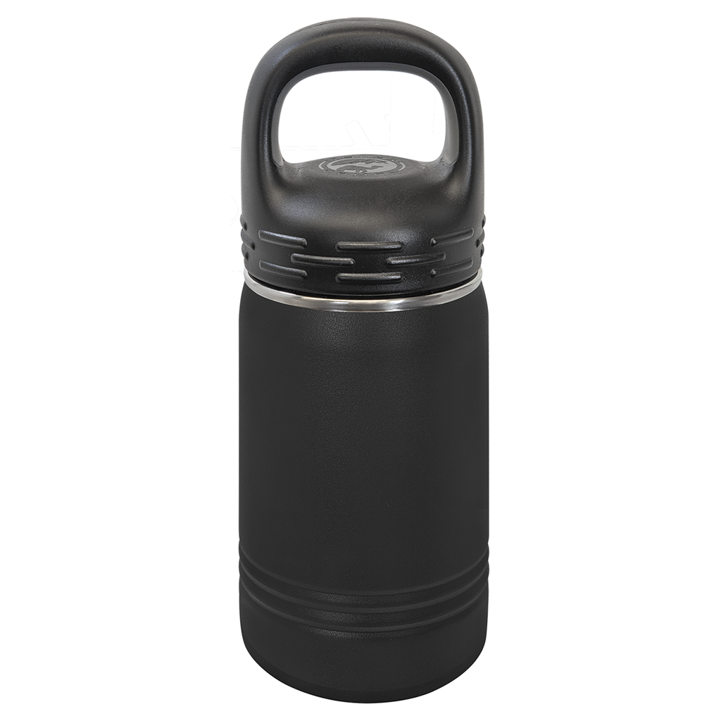Black 12 oz. Powder Coated Water Bottle