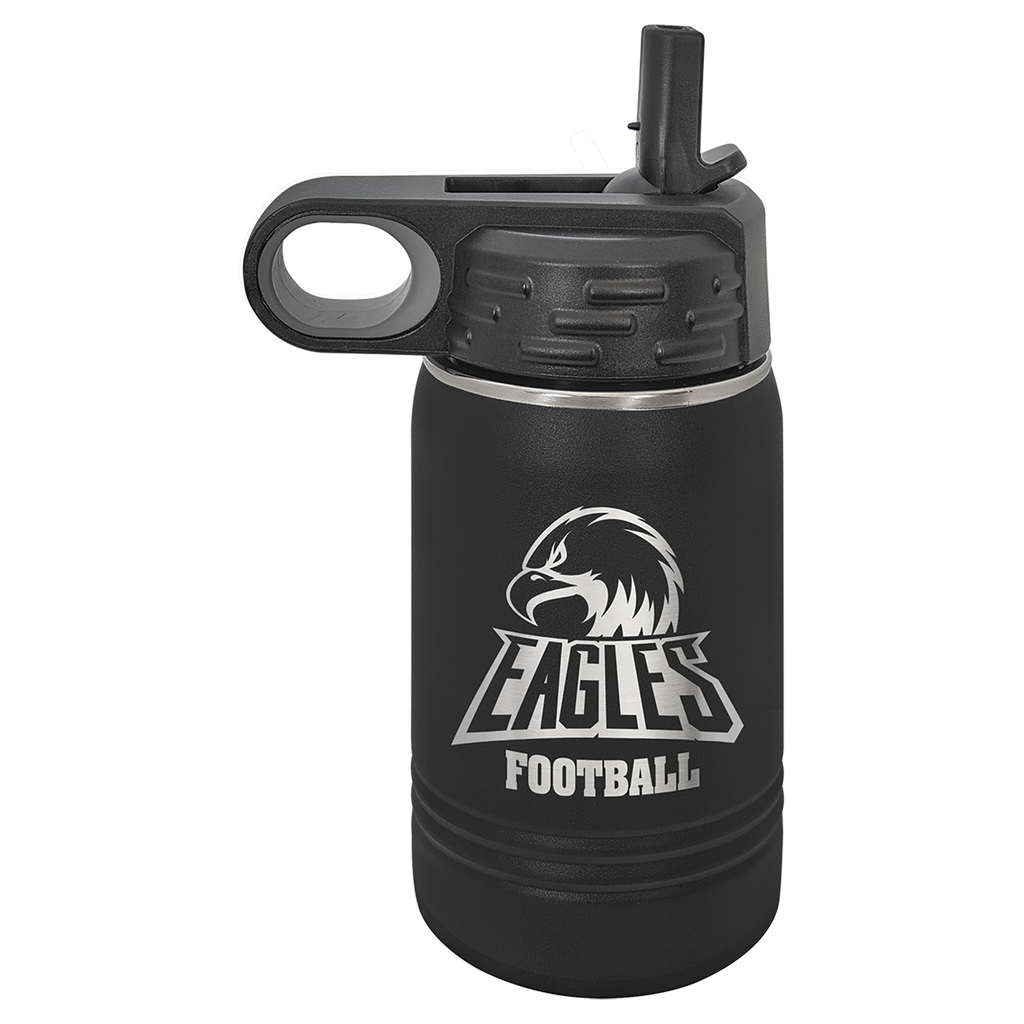 Black 12 oz. Powder Coated Water Bottle