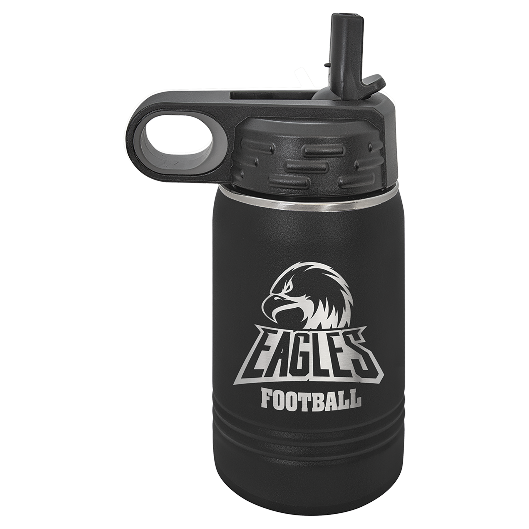 Black 12 oz. Powder Coated Water Bottle