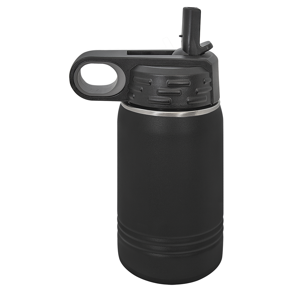 Black 12 oz. Powder Coated Water Bottle