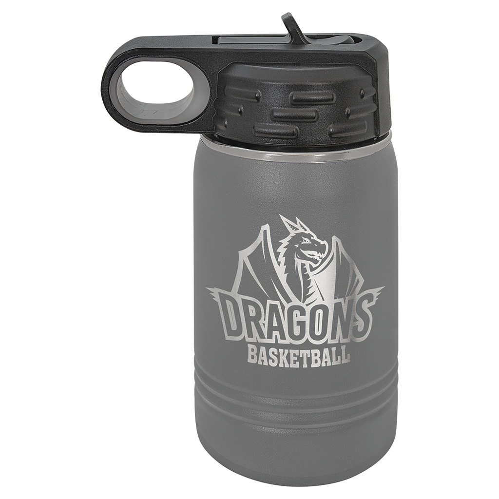 Dark Gray 12 oz. Powder Coated Water Bottle