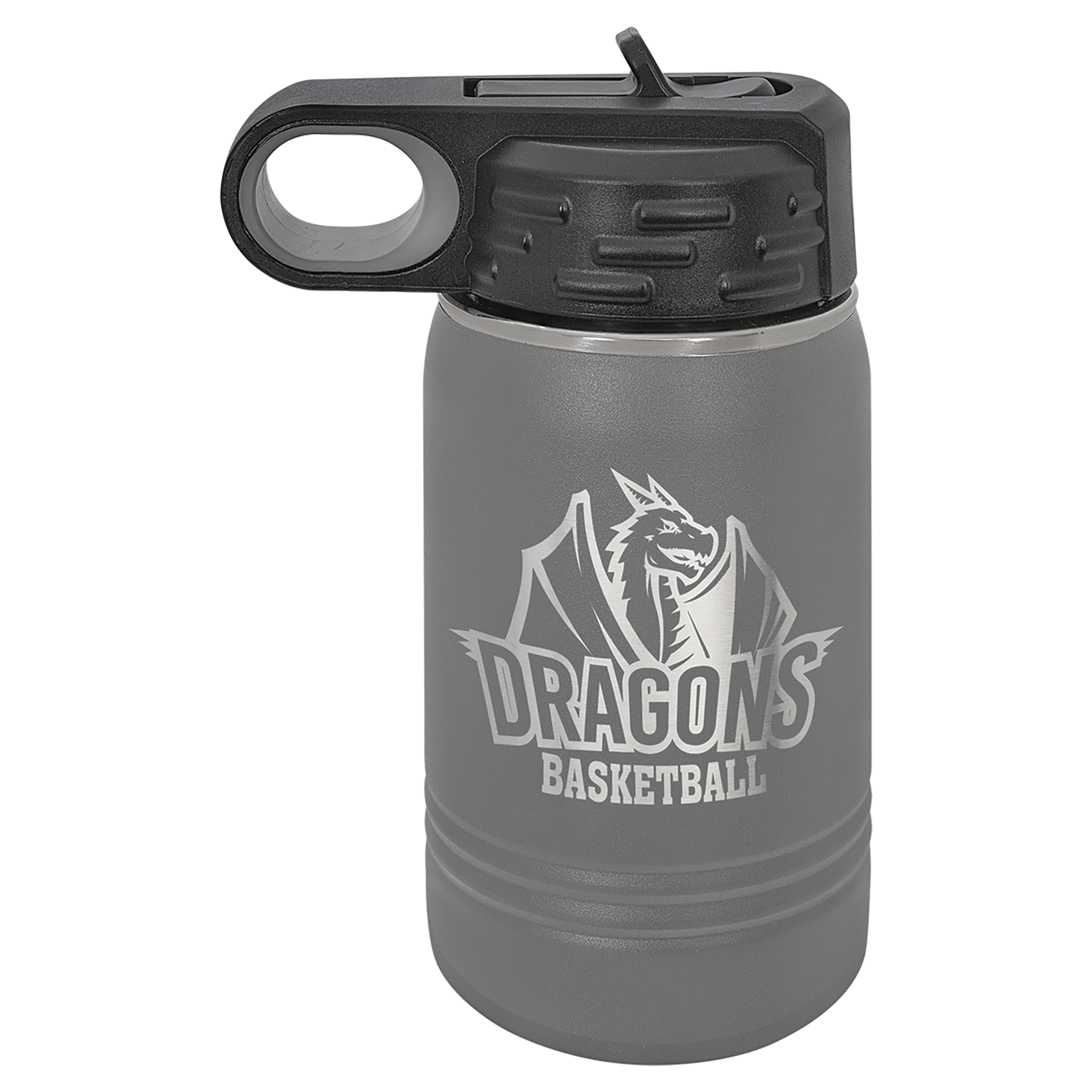 Dark Gray 12 oz. Powder Coated Water Bottle