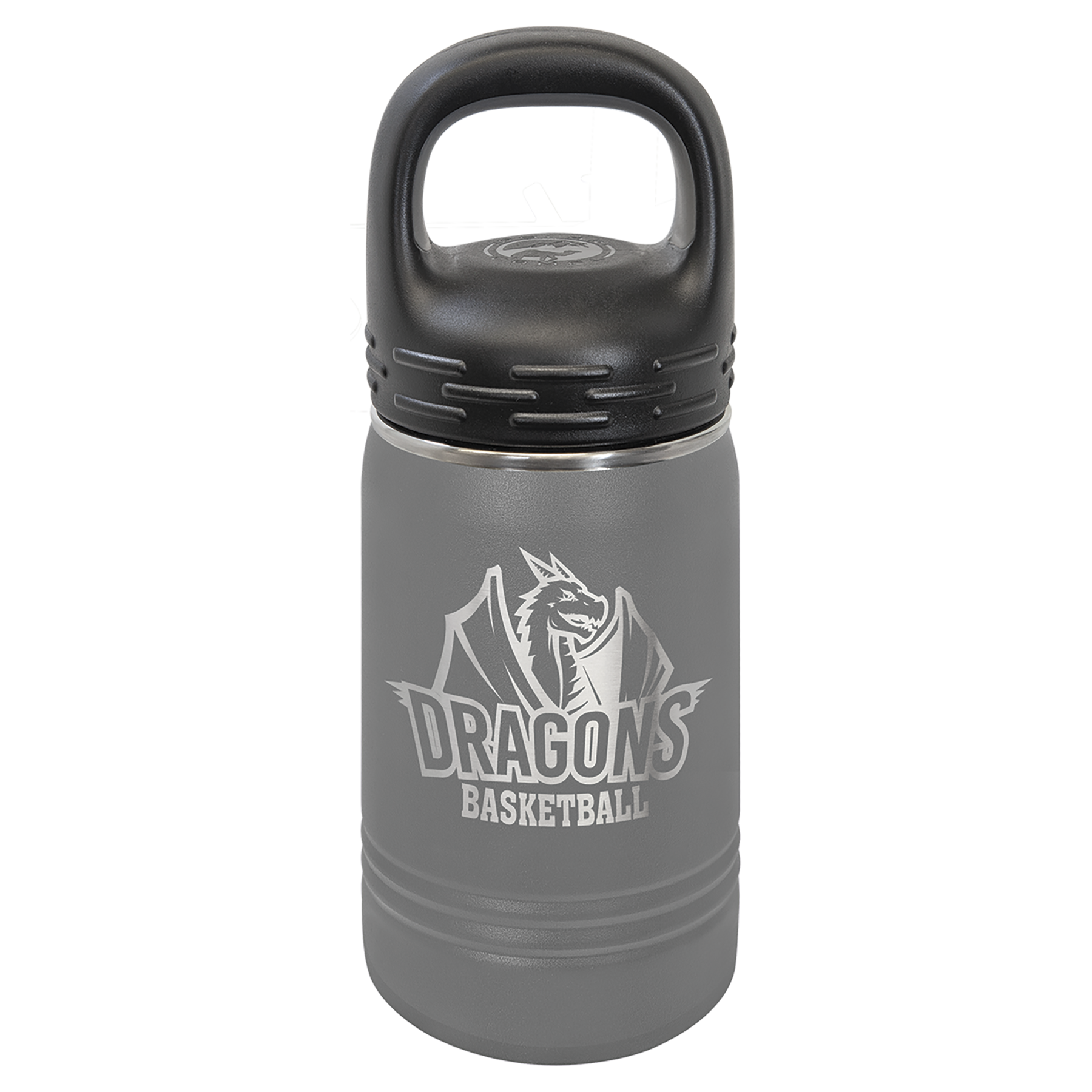 Dark Gray 12 oz. Powder Coated Water Bottle