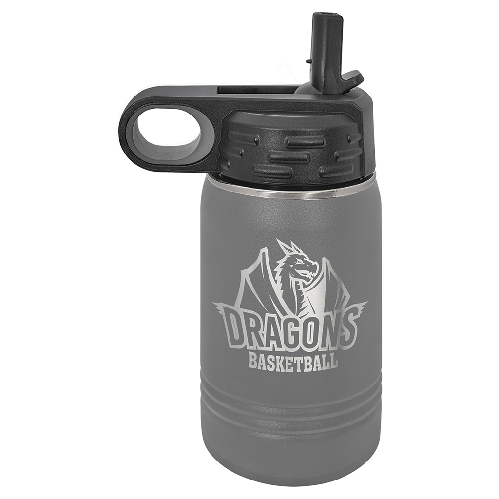 Dark Gray 12 oz. Powder Coated Water Bottle