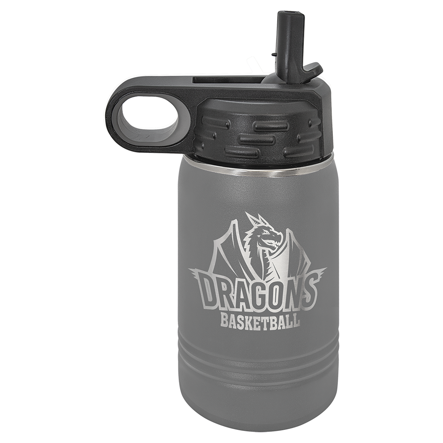 Dark Gray 12 oz. Powder Coated Water Bottle