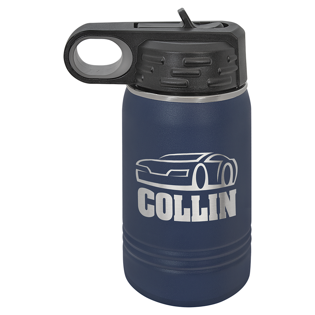 Navy Blue 12 oz. Powder Coated Water Bottle