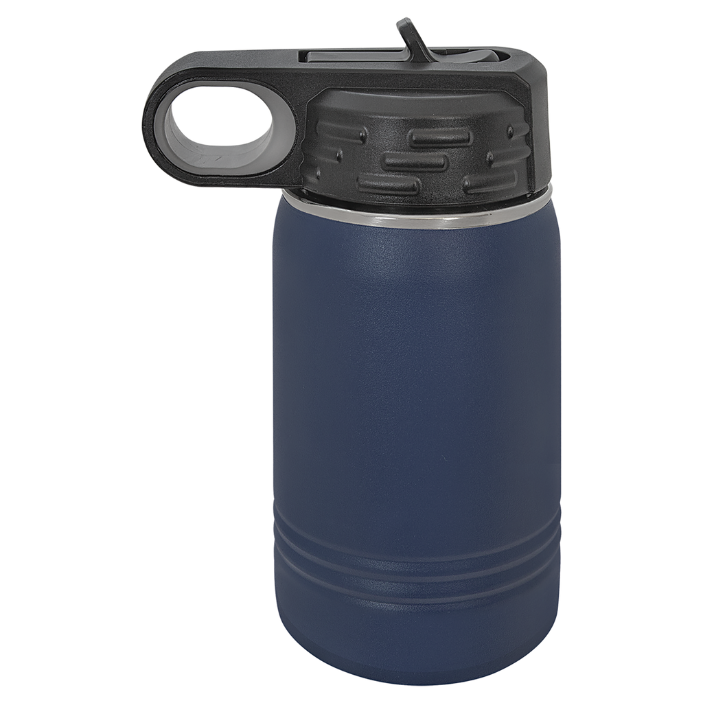 Navy Blue 12 oz. Powder Coated Water Bottle blank-preview