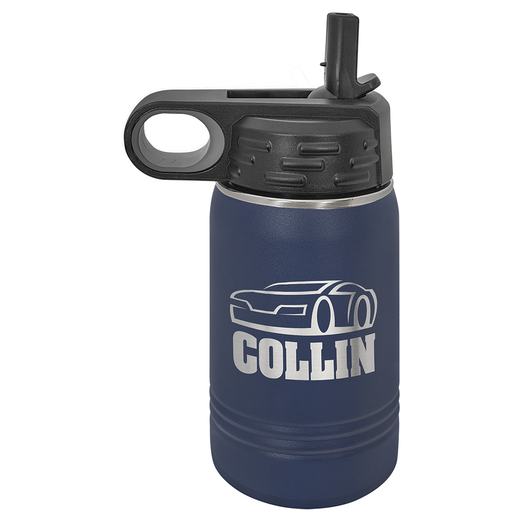 Navy Blue 12 oz. Powder Coated Water Bottle