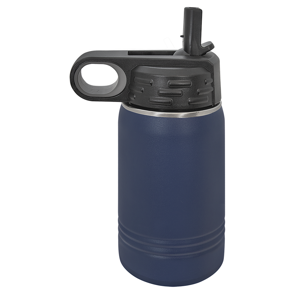 Navy Blue 12 oz. Powder Coated Water Bottle