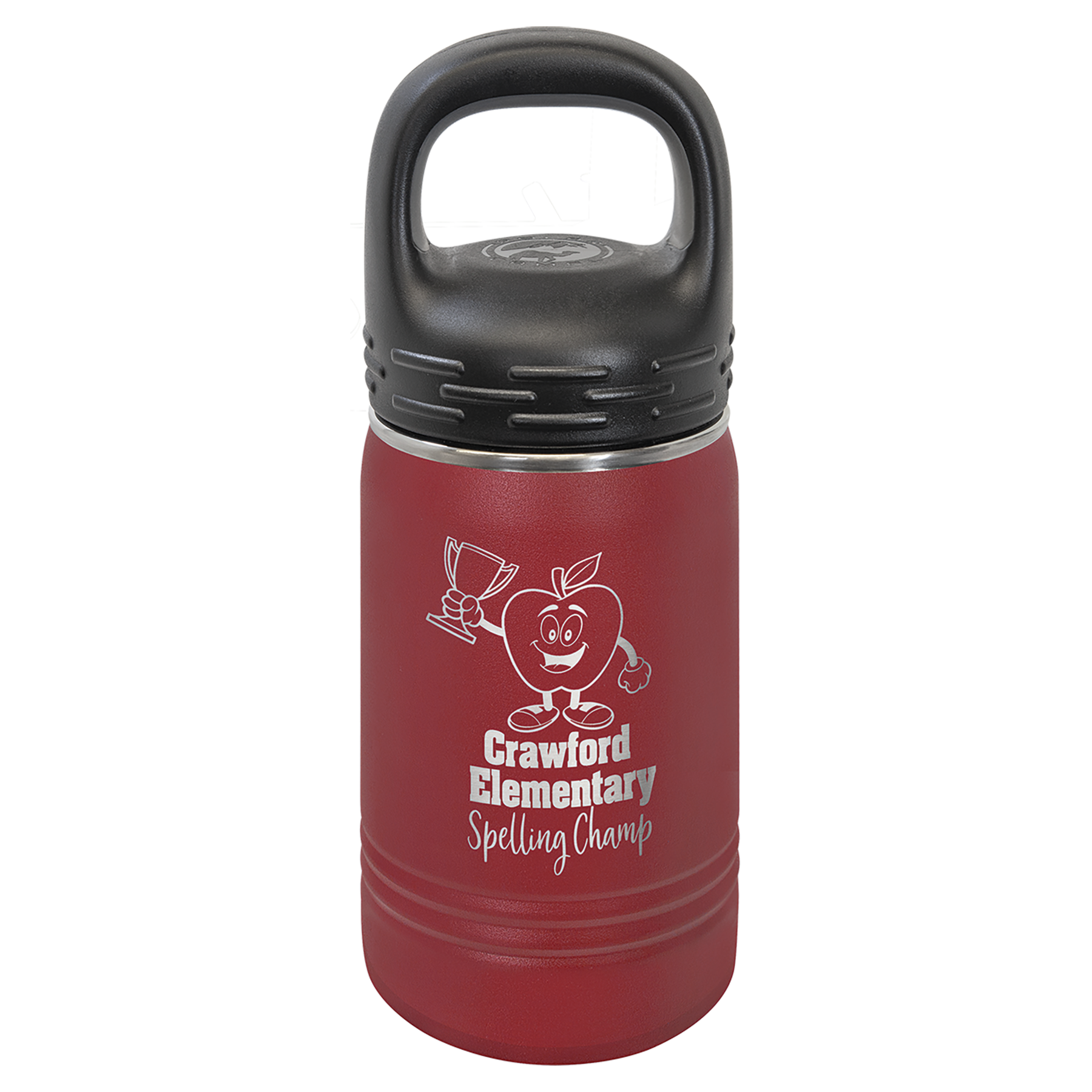 Maroon 12 oz. Powder Coated Water Bottle