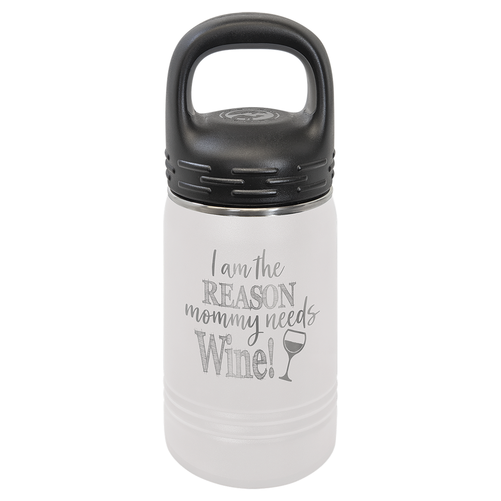 White 12 oz. Powder Coated Water Bottle
