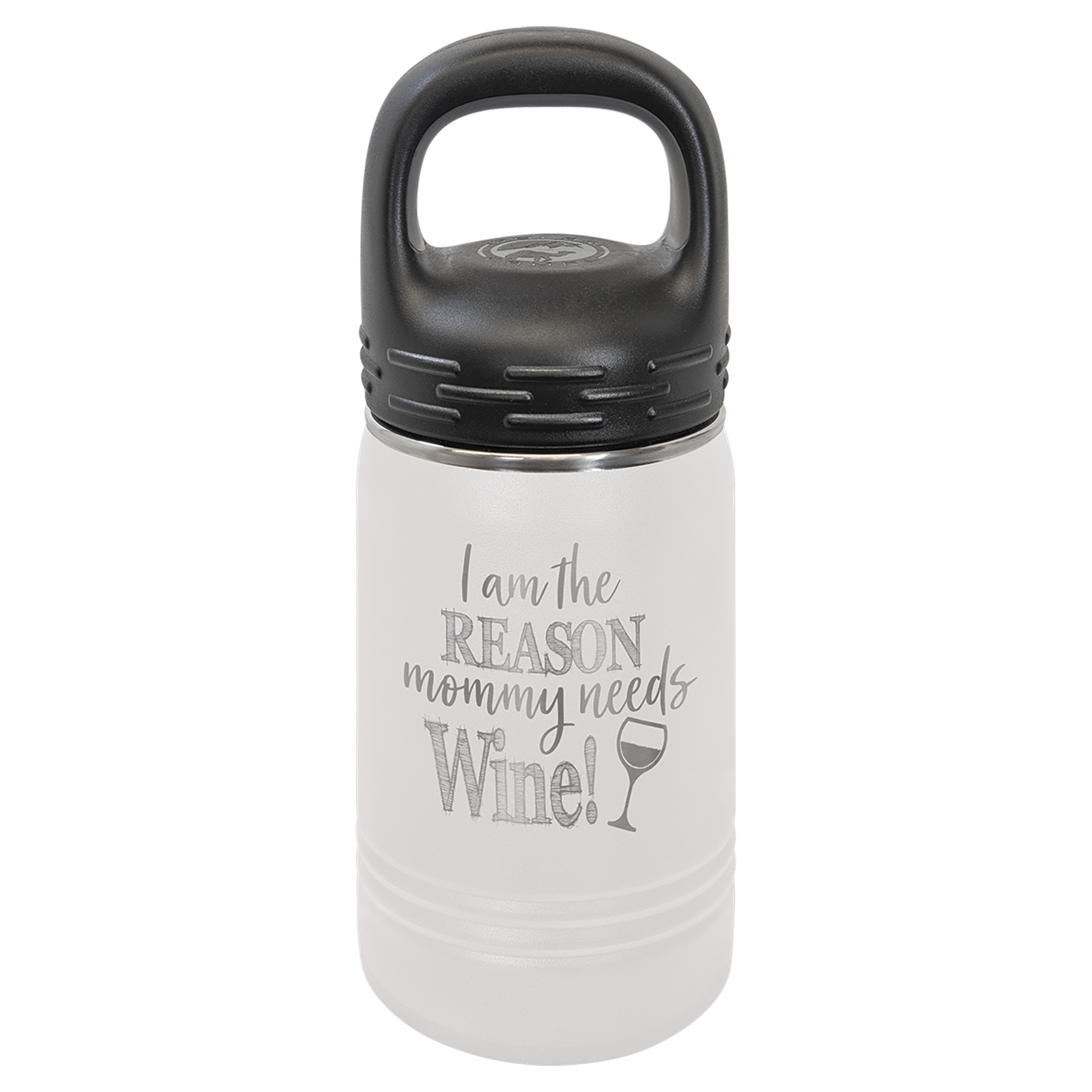 White 12 oz. Powder Coated Water Bottle