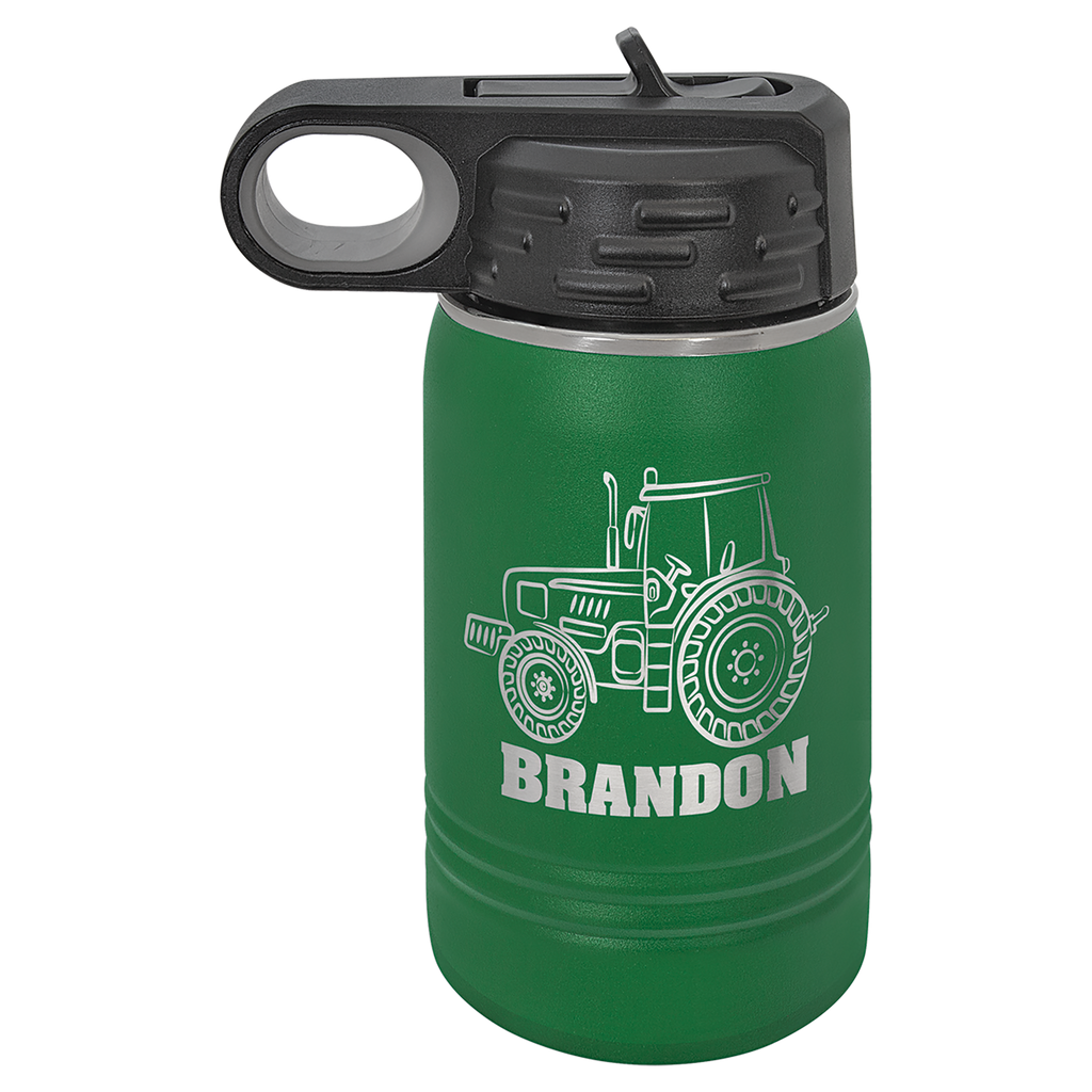 Green 12 oz. Powder Coated Water Bottle